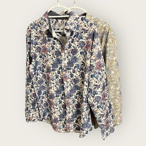 Kilburne & Finch Paisley Men's Button Up Shirt Bundle Size XL